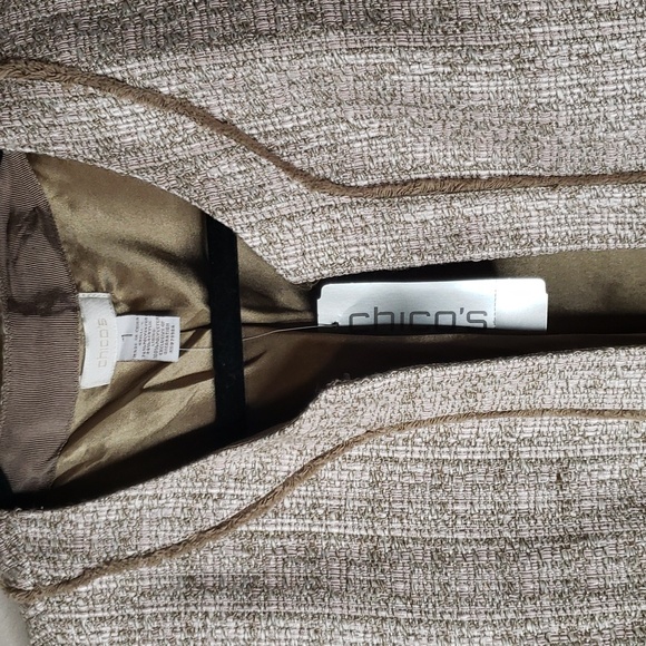 Chico's Travel Collection Woven Daphne Jacket Delicacy Jacket Blazer Coat Medium - Picture 4 of 10